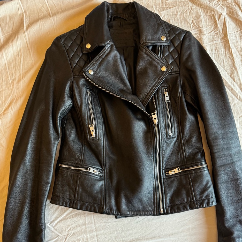 All Saints leather biker jacket US size 4